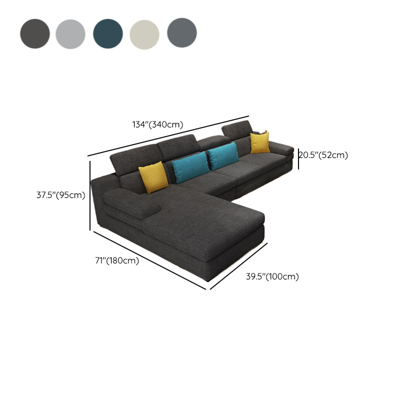 L-Shape Sofa Chaise with Left Hand Facing Orientation, Standard Foam Seat, Adjustable Headrest, and Concealed Support - image 15