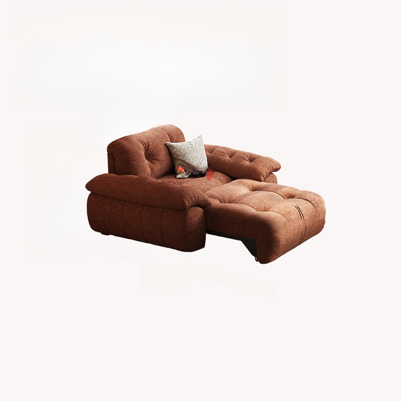 Standard/Single Sofa in Soft-pile Fabric, Amber Color with 1 Pillow