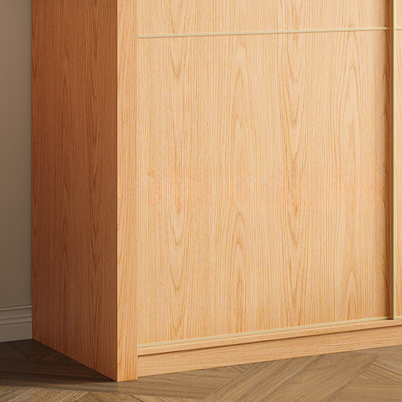Wood Grain Minimalist Natural Wood Wardrobe Closet with Soft Close Drawer, Soft Close Door, Interior Shelves, and Clothing Rod - image 7