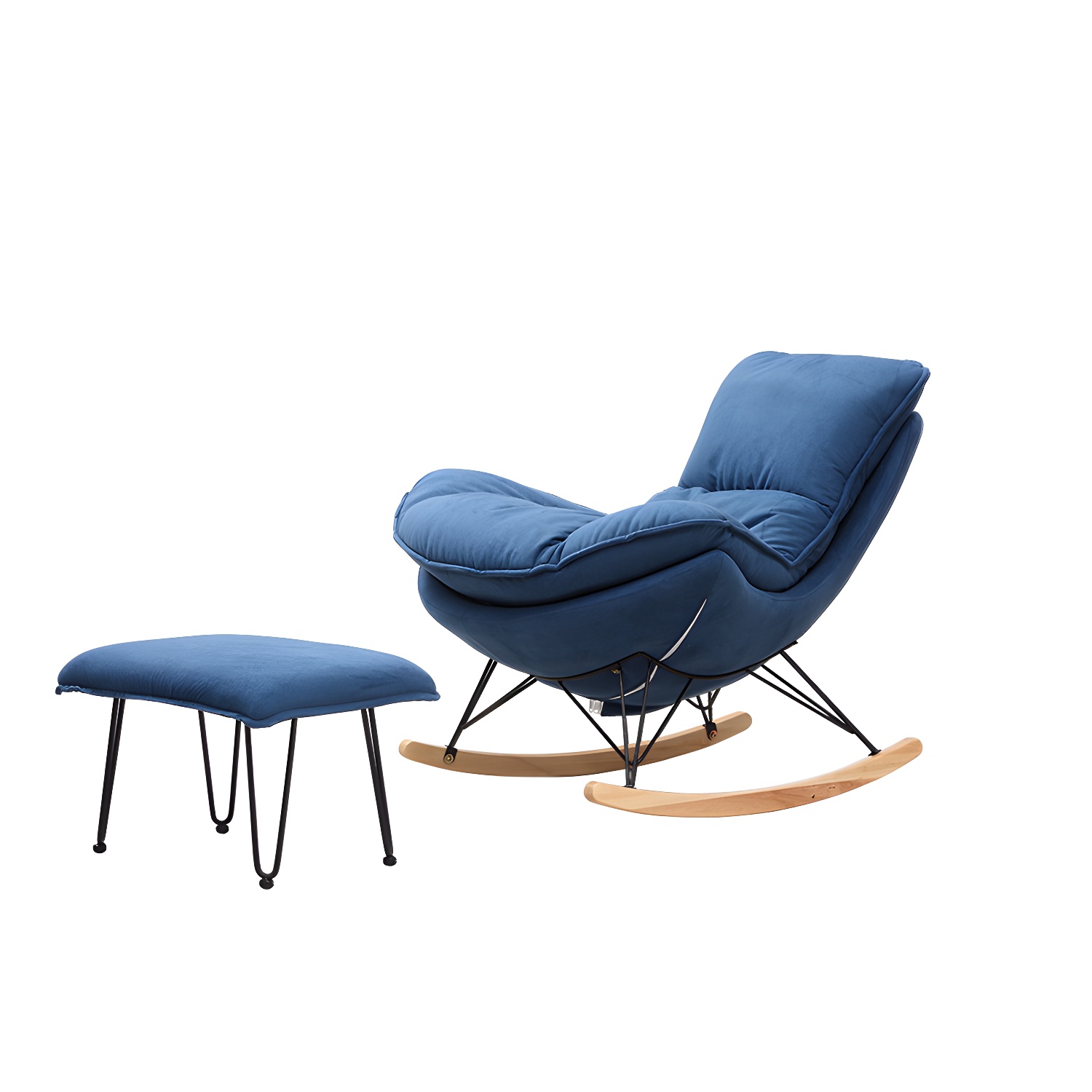 Modern Style Rocking Chair Indoor Mother Feeding Sofa Rocking Chair with Ottoman - image 4