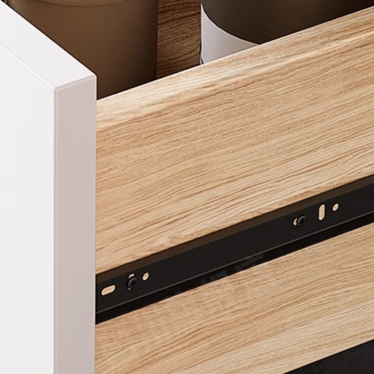 Simple Sideboard with 3 Drawers, Hutch Cabinets, Standard/Narrow/Wide Sizes, 1 Shelf, Sintered Stone Countertop, and 2/3/Single Doors - image 8