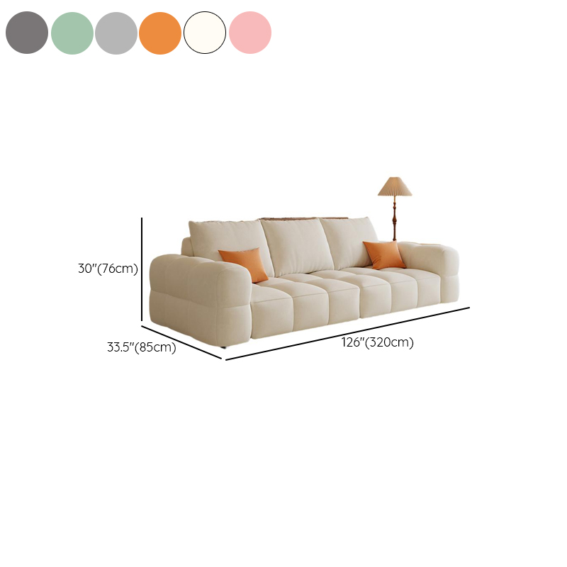 Contemporary Solid Color Tear Resistant Standard Sofa in Light Gray/Ivory/Coffee for 5/4 with 2 Pillows - image 19