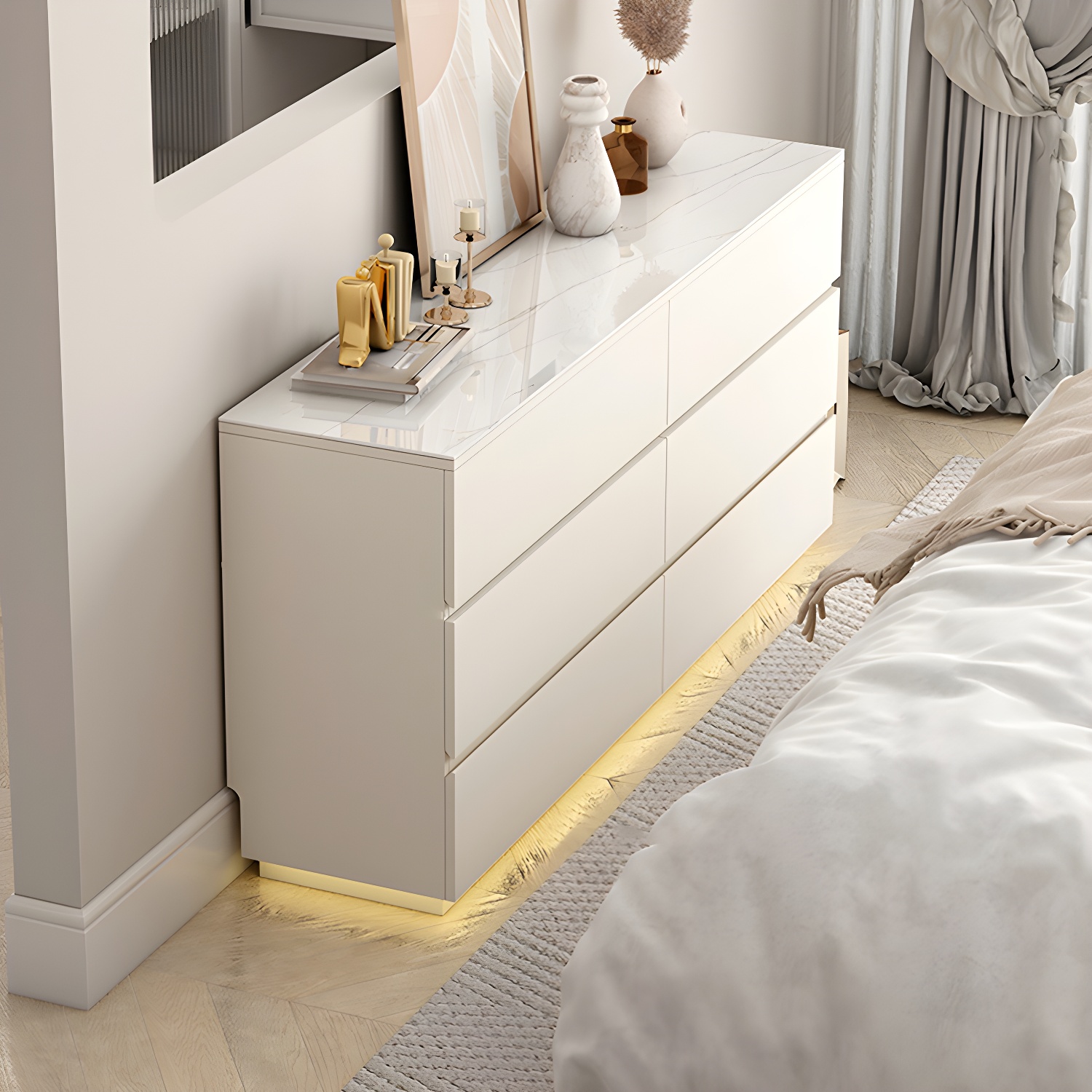 13.65-inch W Stone Storage Chest Dresser Modern Storage Chest - image 4