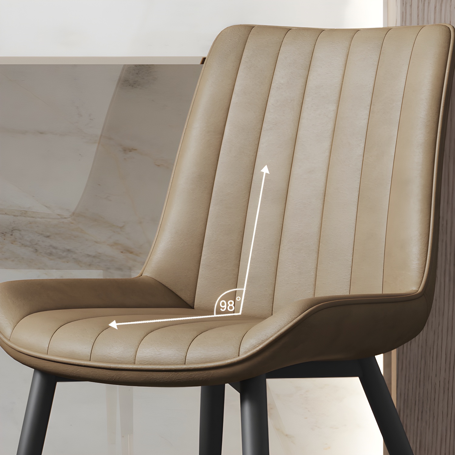 Scandinavian Study Room Leather Side Chair Matte Finish Parsons Dining Chairs - image 15