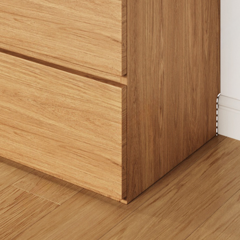 Wood Grain Minimalist Laminate Wardrobe Closet with Soft Close Drawer, Soft Close Door, Interior Shelves, and Clothing Rod - image 12