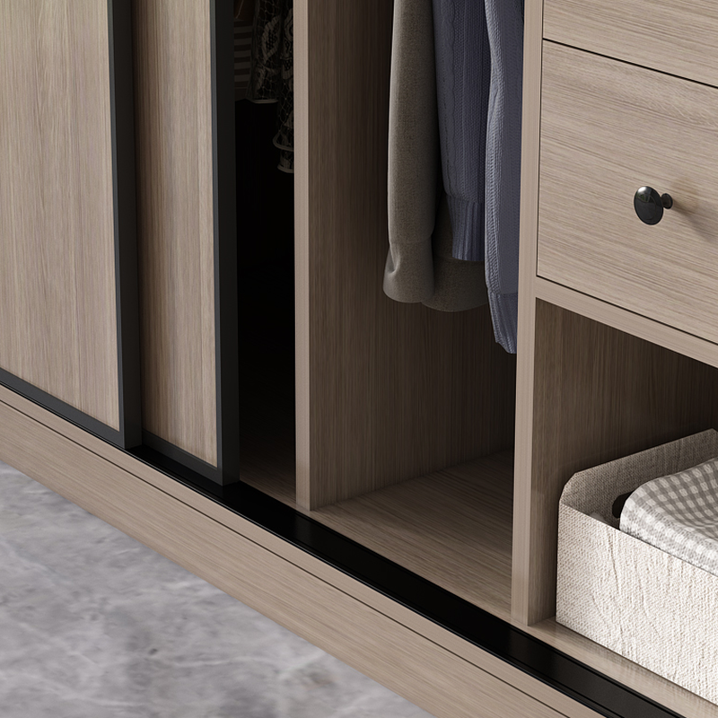 Rustic Brown Self-supporting Armoire Cabinet Pine with Shelves - image 7