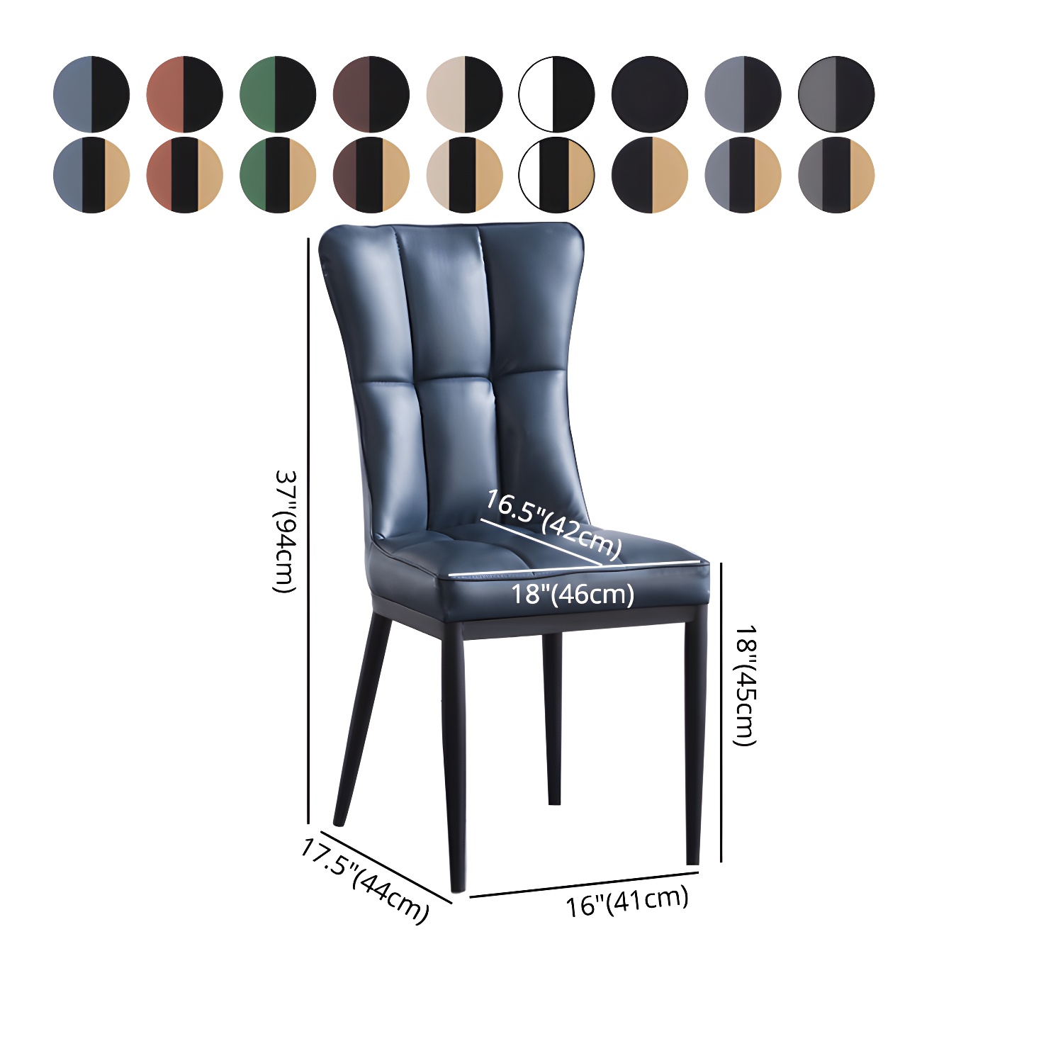 Upholstered Armless Dining Chairs Solid Back Side Chairs with Metal Legs - image 19