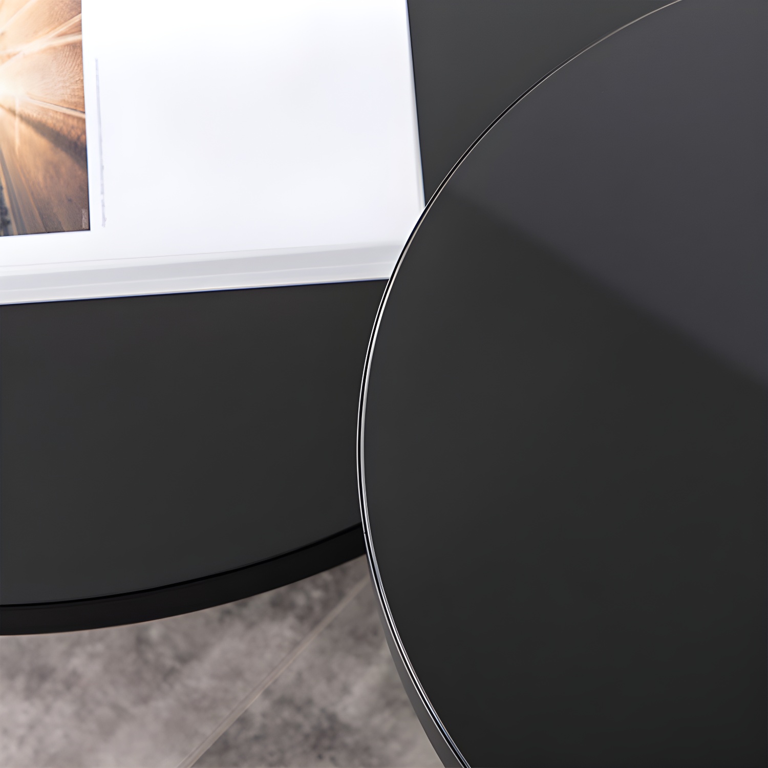 Pedestal Cone Coffee Table Modern Round Glass Top Cocktail Table - image 10