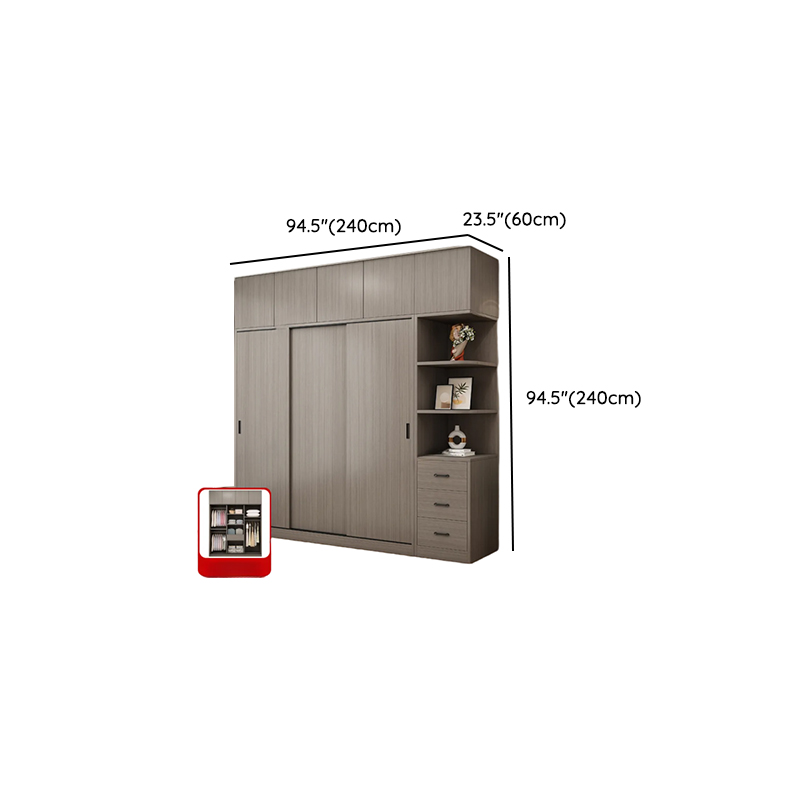 Acorn Modish Laminate Wardrobe Closet with Soft Close Drawer, Soft Close Door, Interior Shelves, and Clothing Rod - image 16