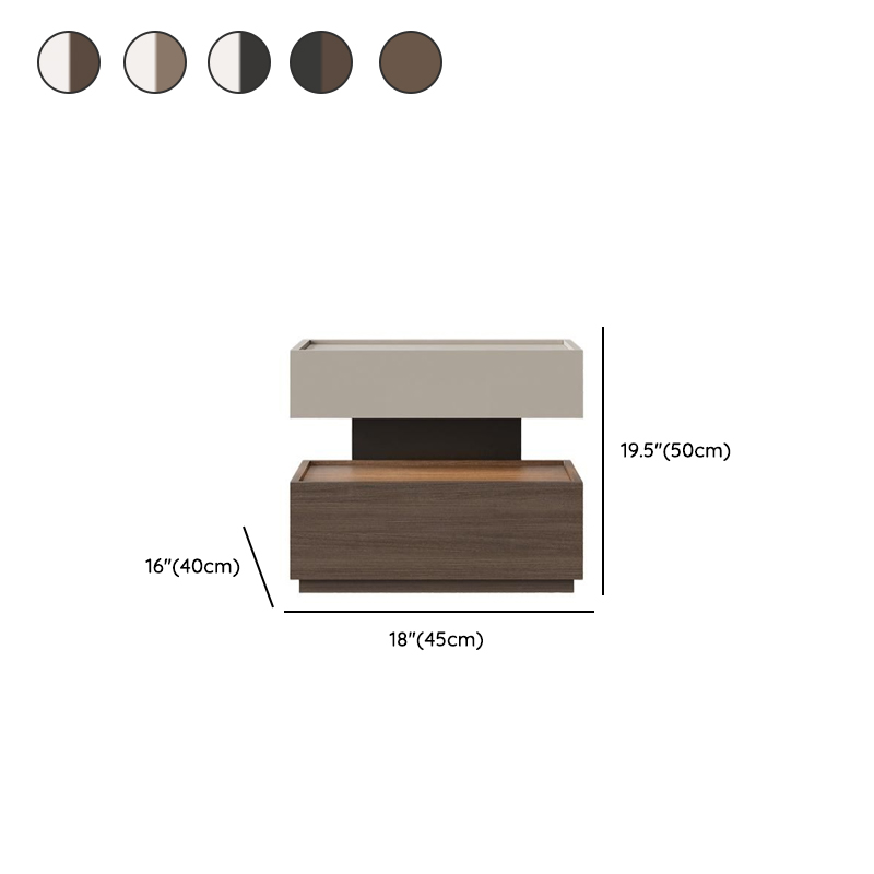 Organic Modern Nightstand With Drawer Organization Featuring 2 Shelves, Real Wood Countertop, and Illuminating Lighting - image 11