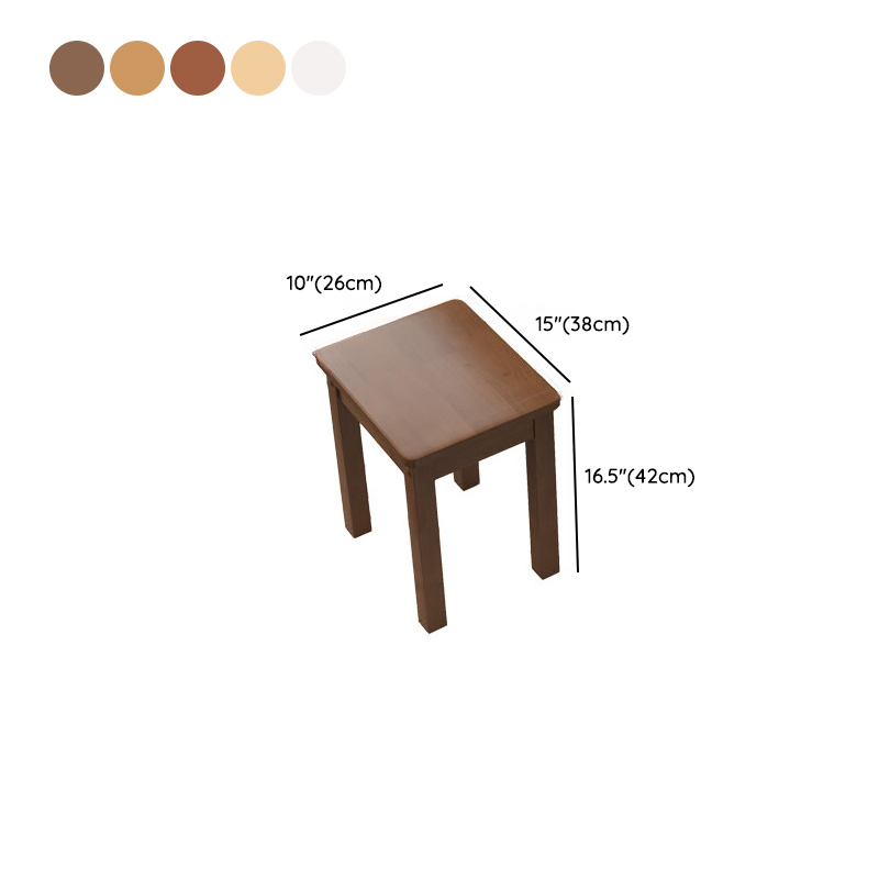 Square Fixed Dining Table Set with 4 Legs, a Wood Tabletop in Natural/Auburn/White, Back Chairs and Stool in a Simple Style - image 16