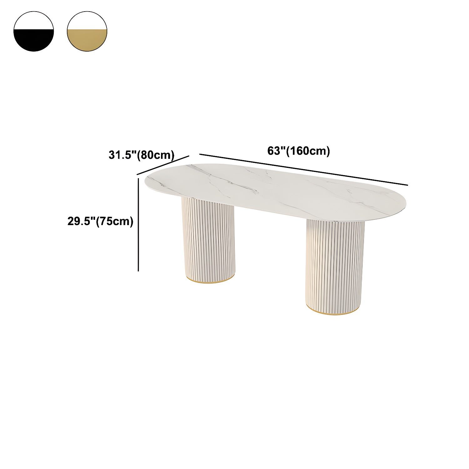 Simplicity Style Oval Dining Table Imitation Marble Home Furniture - image 12