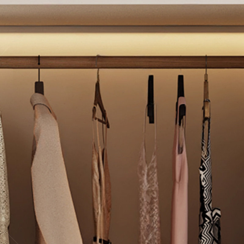 White Minimalist Wooden Wardrobe Closet with Soft Close Drawer, Soft Close Door, Interior Shelves, and Clothing Rod - image 7