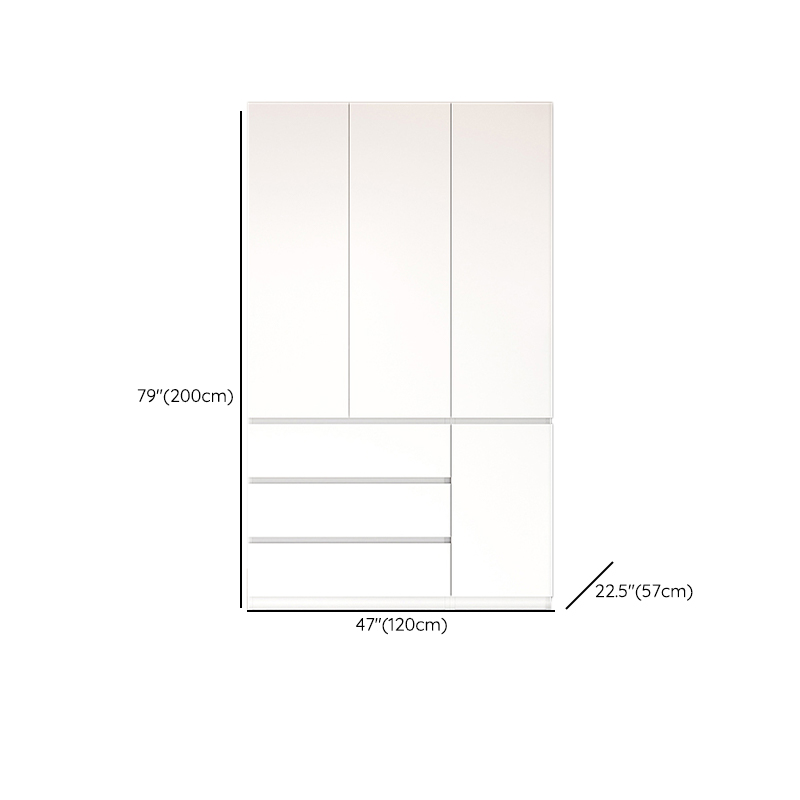 White Modish Steel Armoire Cabinet with Adaptable Shelf, Soft Close Drawer, Soft Close Door, and Clothing Rod - image 6