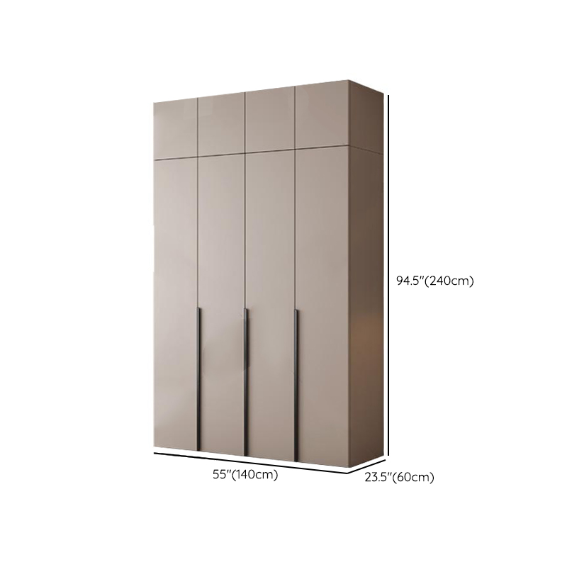 Tan Minimalist Manufactured Wood Wardrobe Closet with Interior Shelves and Clothing Rod - image 7