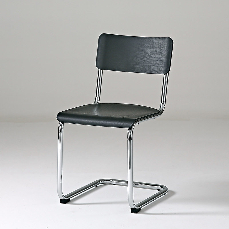 Modern Simple Style Ventilated Back Armless Chair with Metallic Alloy Legs