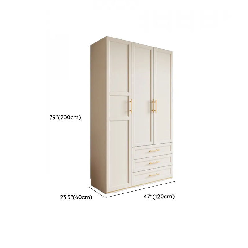 White Minimalist Natural Wood Wardrobe Closet with Soft Close Drawer, Soft Close Door, Interior Shelves, and Clothing Rod - image 11