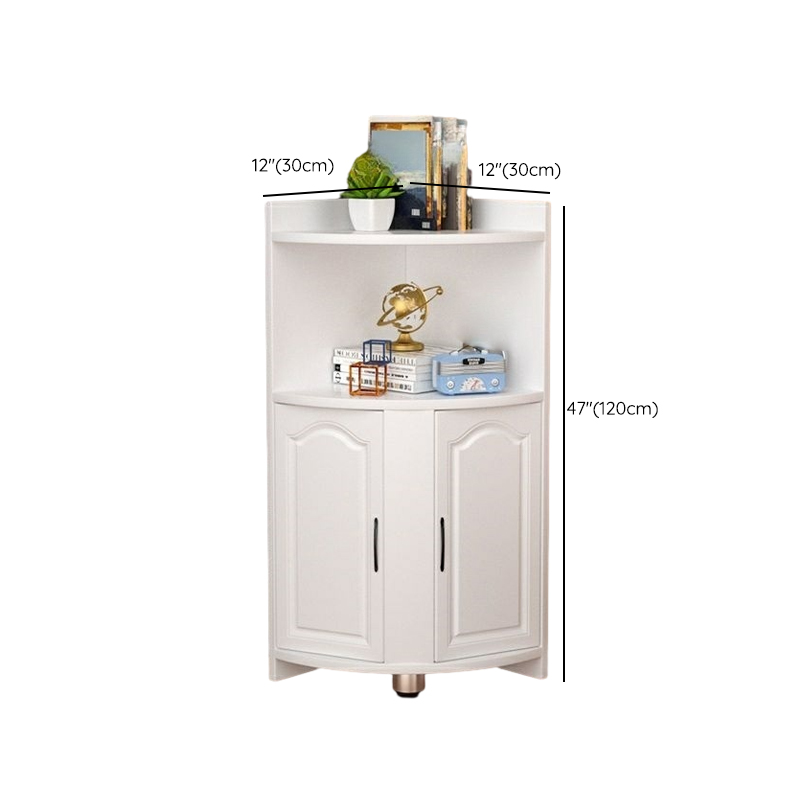 Modern Wood Corner Accent Cabinet with Open Shelves Wood Doors and 1 Cabinet for Living Room - image 8