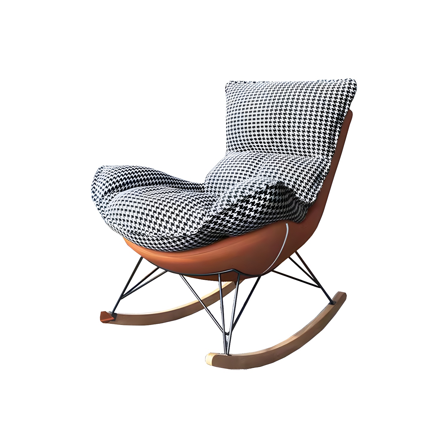 Contemporary Rocking Chair Solid Wood Rocker Chair with Removable Cushions - image 11