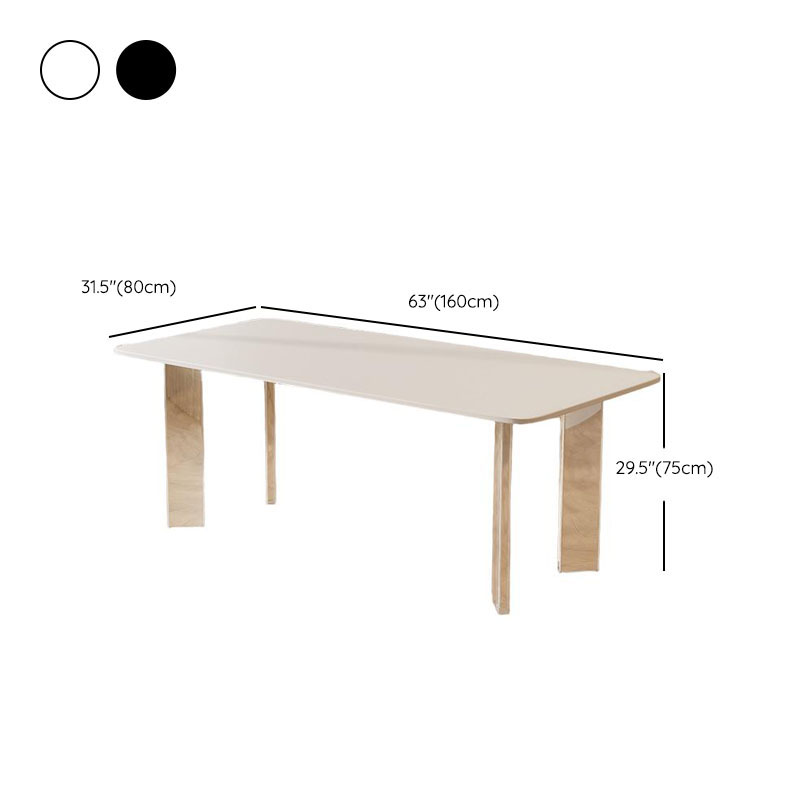 Minimalist Rectangular Slate Stone Dining Table Set with 4 Legs and Padded Chair Back - image 10