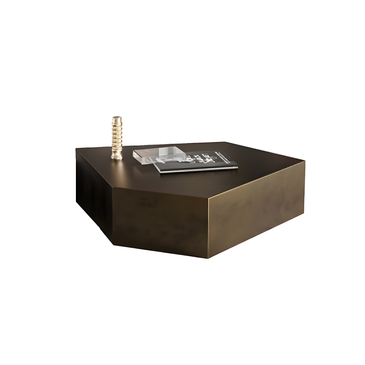 Abstract Shape Base Design Stainless Steel Hussey/bronze Free Shape Coffee Table - image 11