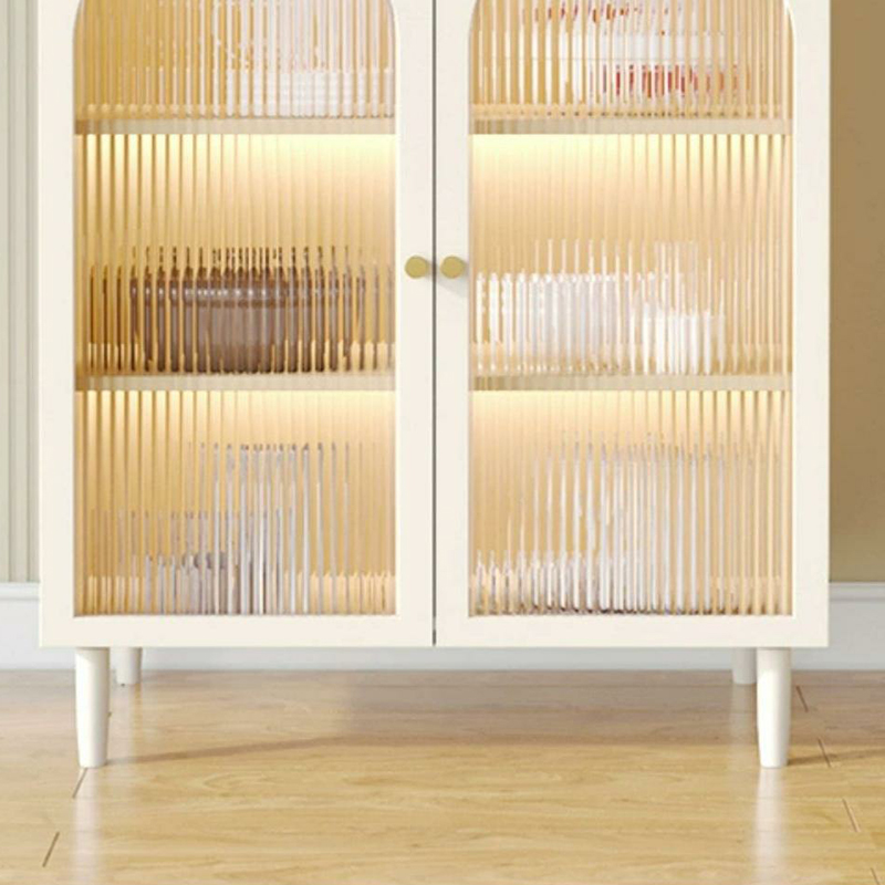 White Modern Sideboard Credenza with Cabinets and Reserve Installation Holes, Full Assembly Required - image 8