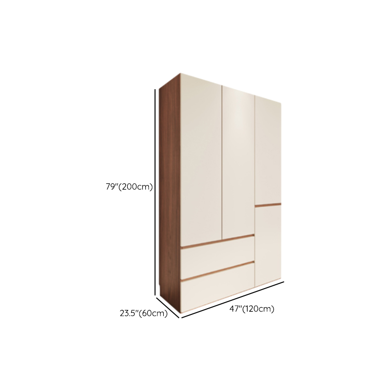 Beige Manufactured Wood Independent Wardrobe Closet with Soft Close Drawer, Soft Close Door, Interior Shelves, and Articulated Door Mechanism - image 6