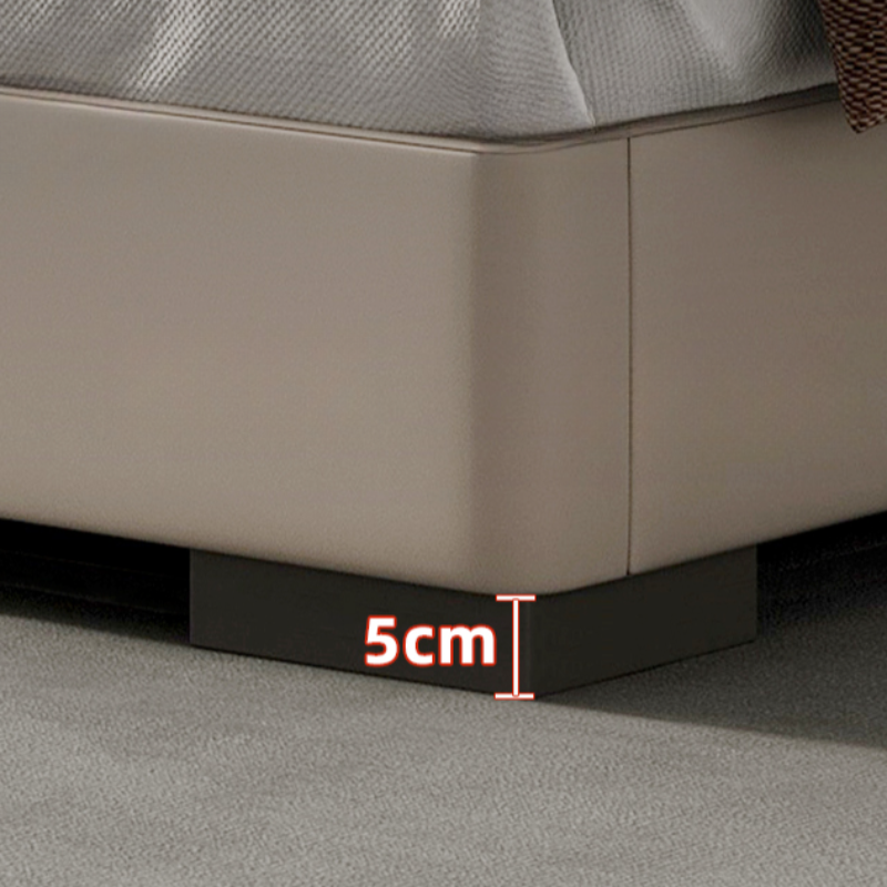 Light Gray Solid Color Storage Included Panel Bed for Bedroom