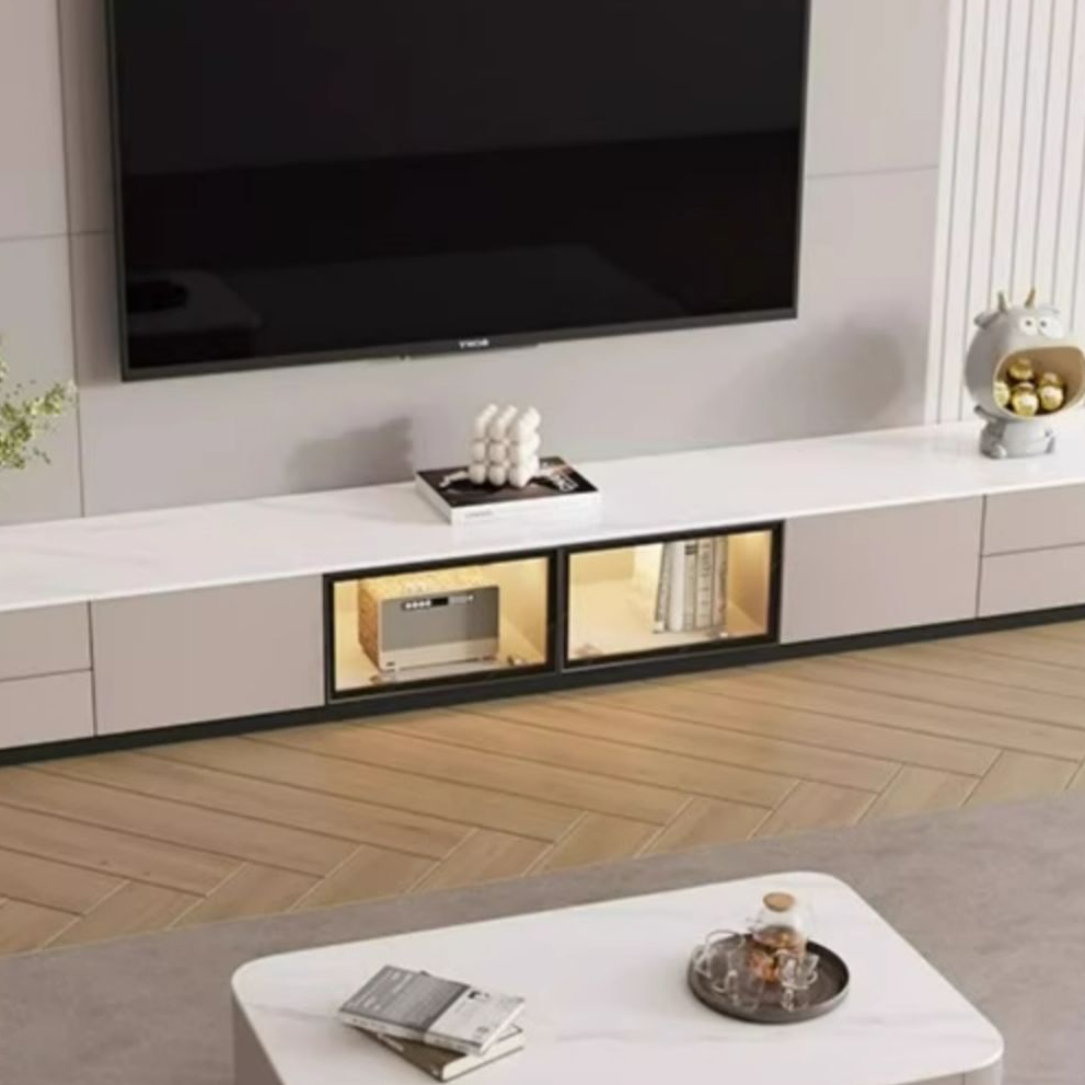 Rectangle Parlor TV Stand with Light and Gate Door - image 12
