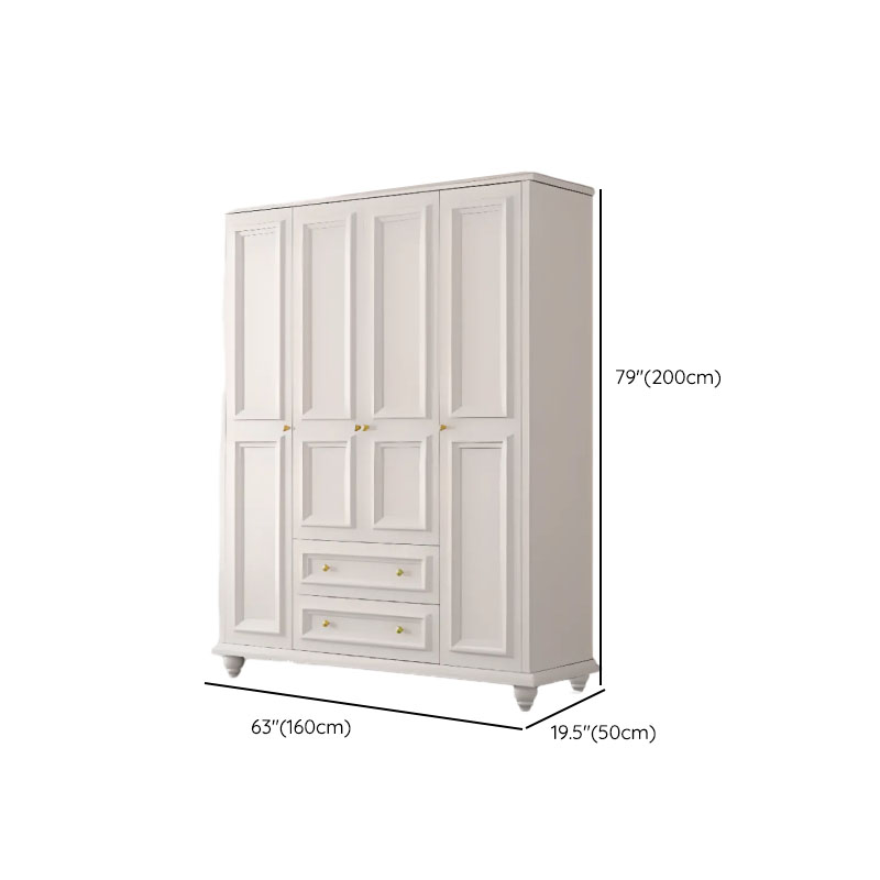 Chalk/Light Blue Contemporary Lumber Cabinet Armoire with Soft Close Drawer and Door, Interior Shelves, and Hanging Rod - image 7