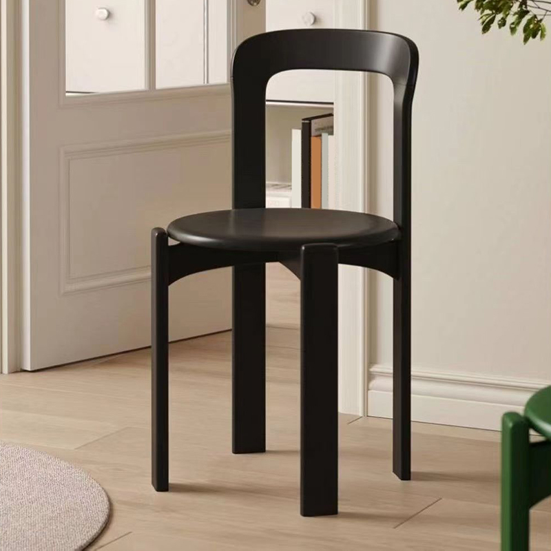 Framed Stable Orange/Green/Blue Solid Wood Side Chair with Foot Pads in a Modern Style
