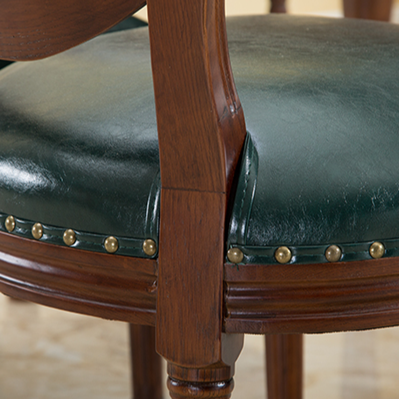 French Sturdy King Louis Back Upholstered Arm Chair/Side Chair with Nailhead Accent, Foot Pads and Weathered Wood Base - image 21
