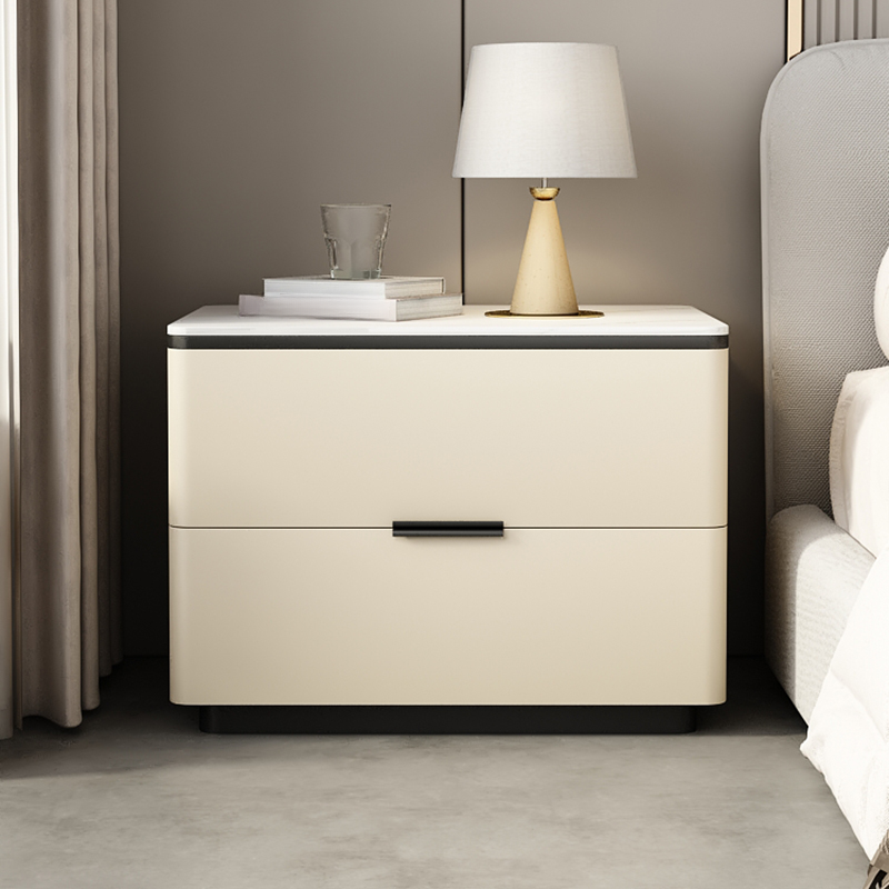 Organic Modern Nightstand With Drawer Organization Featuring 2 Drawers and Stone Countertop - image 8
