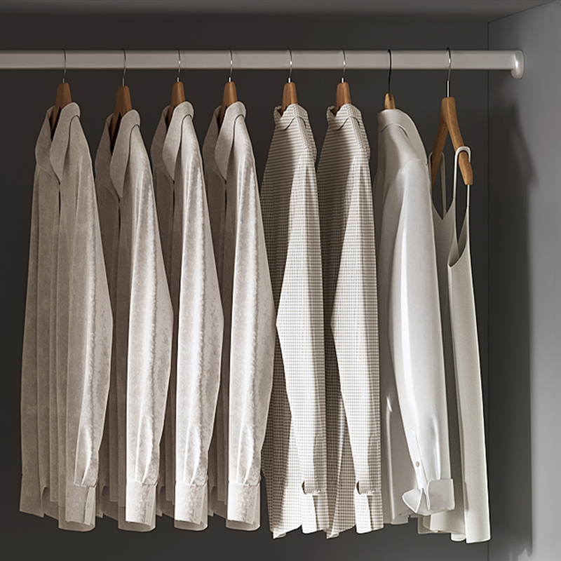 Light Gray Modern Manufactured Wood Wardrobe with Soft Close Drawer, Soft Close Door, Interior Shelves, and Hanging Rod - image 4