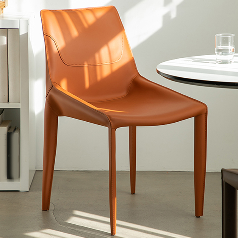 Modern Leather Armless Side Chair with Solid Back - Easy-Care, Warranty - image 11