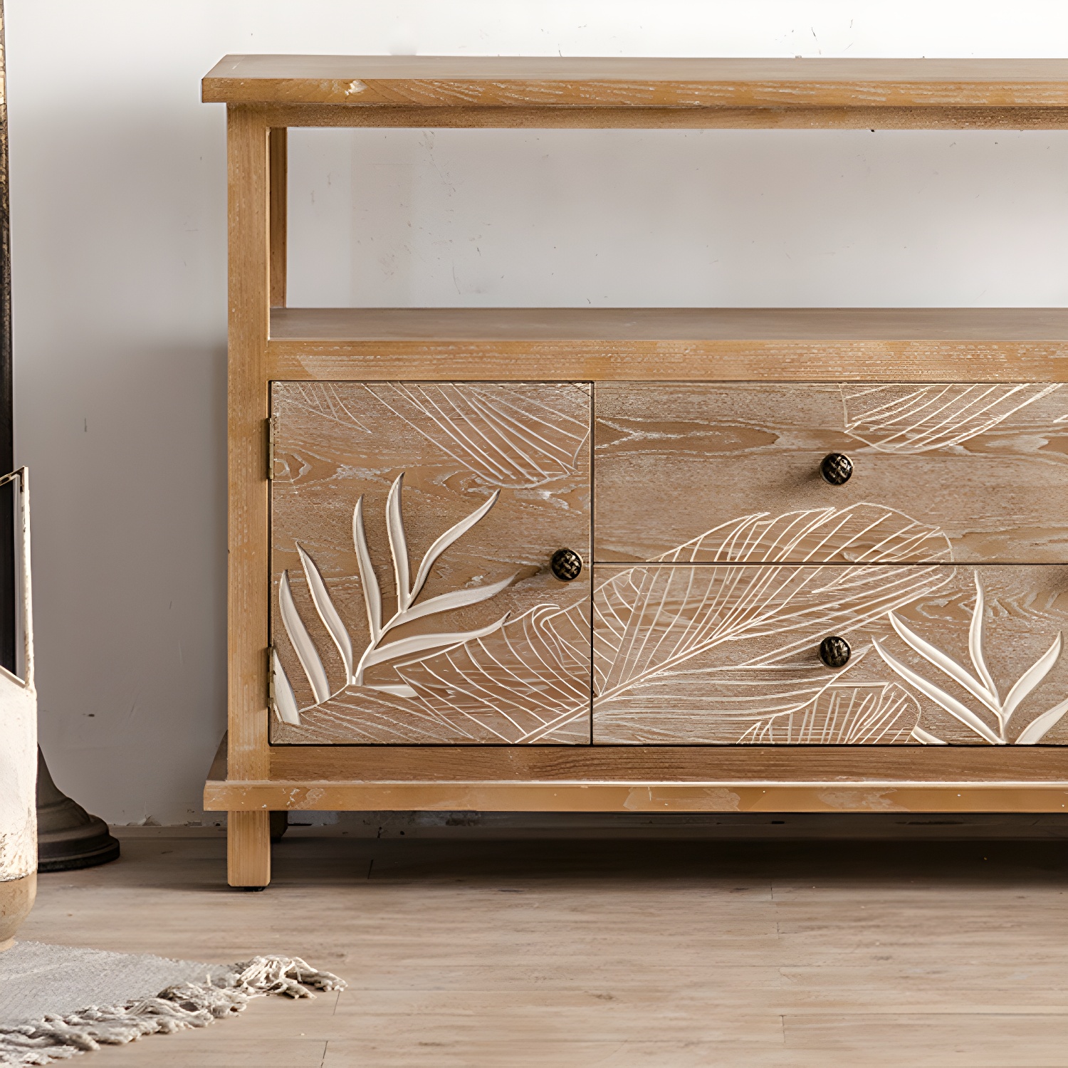 Modern Standard Storage Cabinet Solid Wood Cabinet with Drawer - image 6