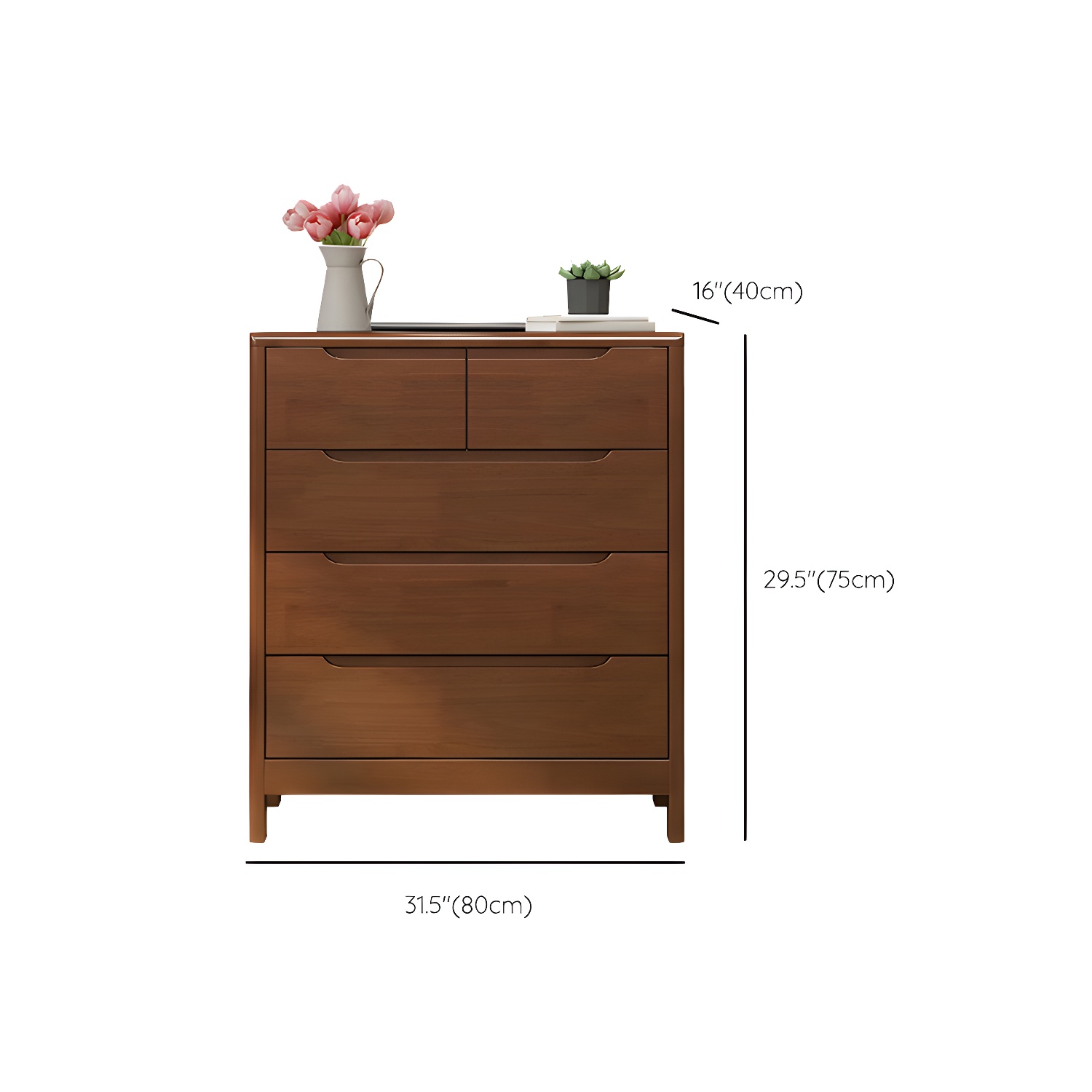 Mid-Century Modern Chest Rubberwood Squared Legs Grooves with Drawer Accent Chest - image 18