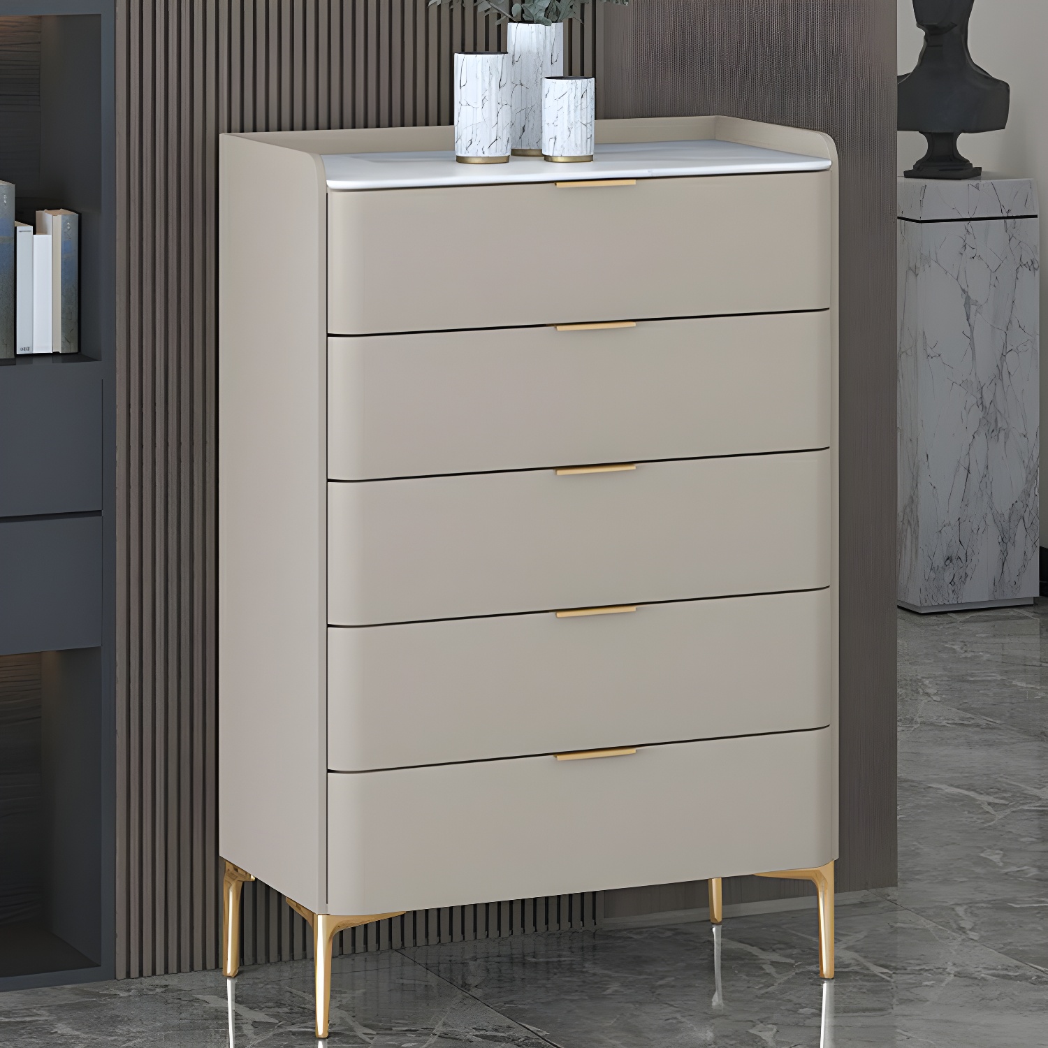 Modern Pine Wood Dresser with Drawers and Soft Close Glides in Narrow Design - image 9