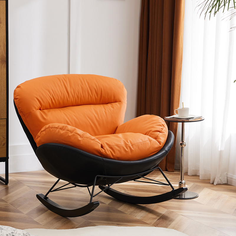Simple Upholstered Rocking Chair with Padded Comfort - image 6