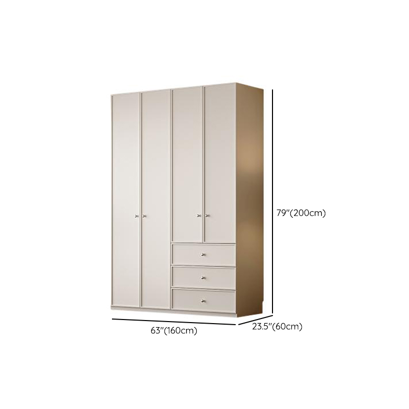 Chalk Modern Wooden Standalone Almirah with 3-Drawer/6-Drawer, Interior Shelves, and Hanging Rod - image 8