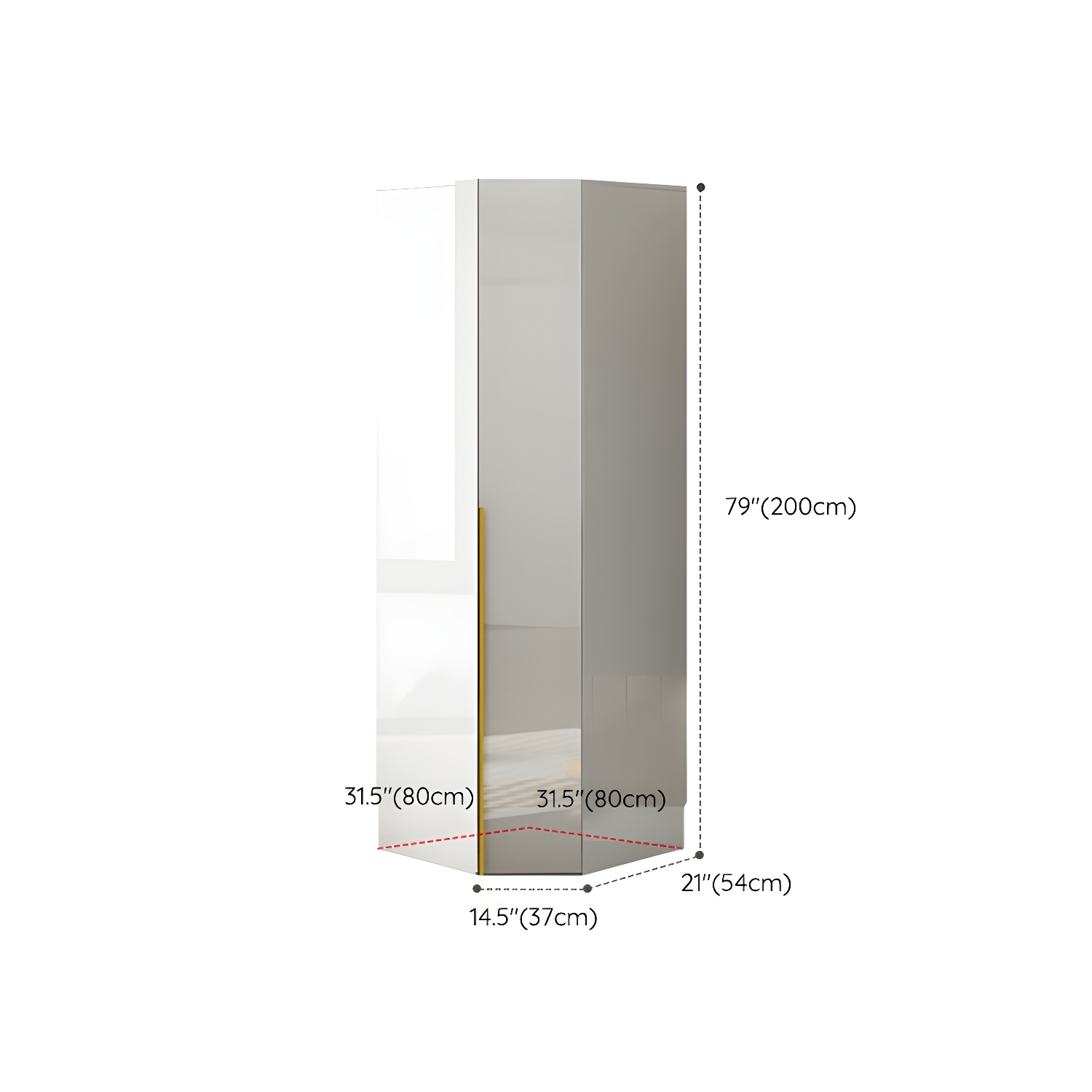 White Modern Style Wardrobe Cabinet Engineered Wood with Garment Rod - image 32