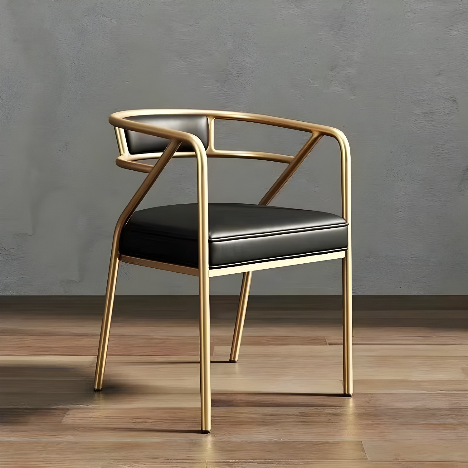 Glam Upholstered Arm Chair with Brass/Gold Legs for Kitchen & Dining - image 2