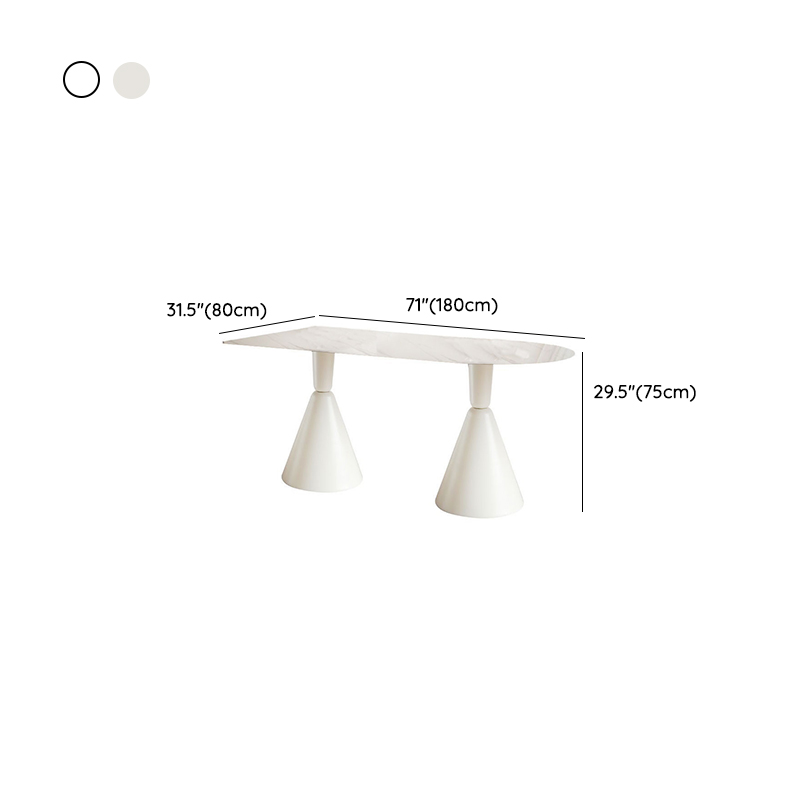 Simplistic Dining Table with Chalk Stone Top, Fixed Table, Seats 4 to 8, Scratch-immune - image 22