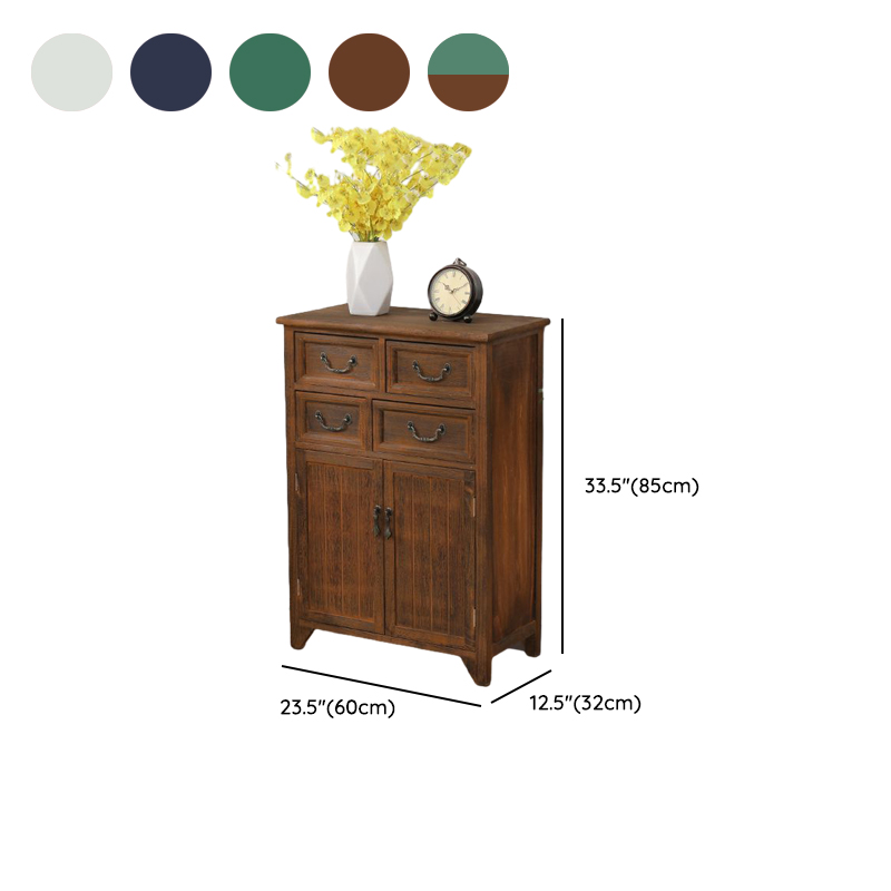 Coastal Style Storage Chest Solid Wood Countertop with Drawers and Doors - image 21