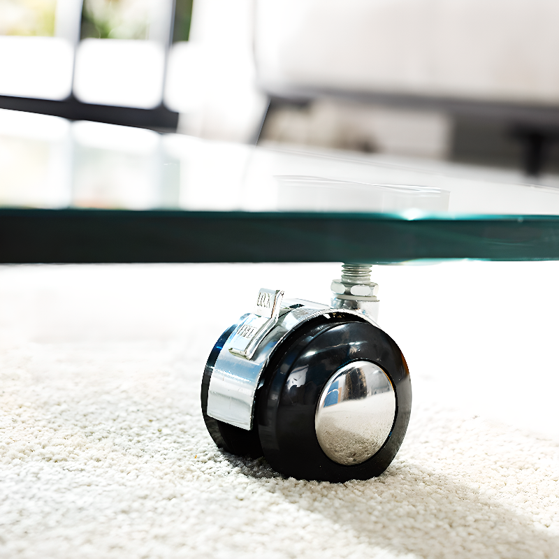 Transparent Wheel coffee table with Roller Wheels, Locker, 1 Shelf/2-Tier and Square/Square for Indoor Use - image 9