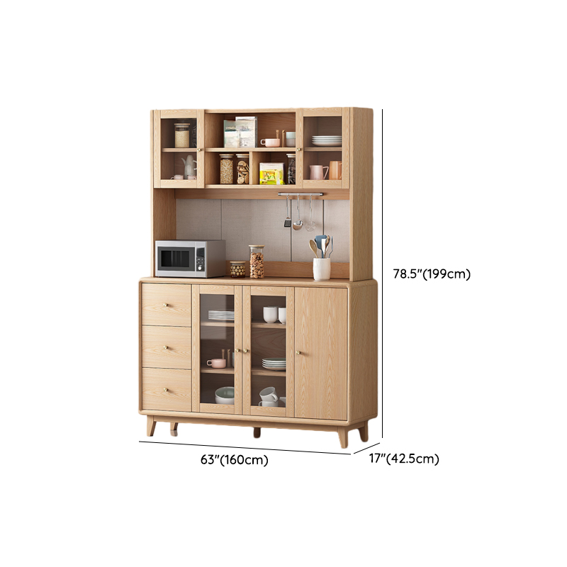 Unfinished Color Microwave Shelf Cabinet with Stemware Stand, Self-supporting in Culinary Space, Flooring Design, Kitchen Appliance Organizer, and Worktop Countertop - image 18