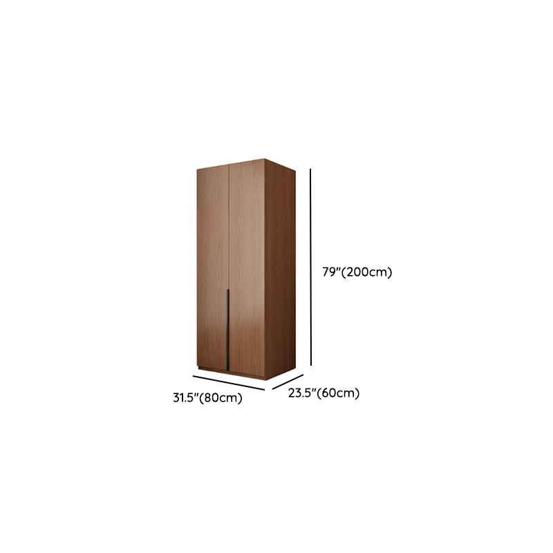Sepia Modish Laminate Wardrobe Closet with Interior Shelves and Clothing Rod - image 17