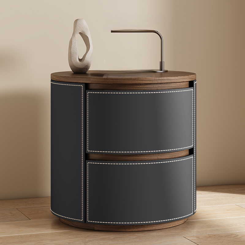Modish 2 Tiers Drawer Storage Bedside Table with Solid Wood Countertop - image 5