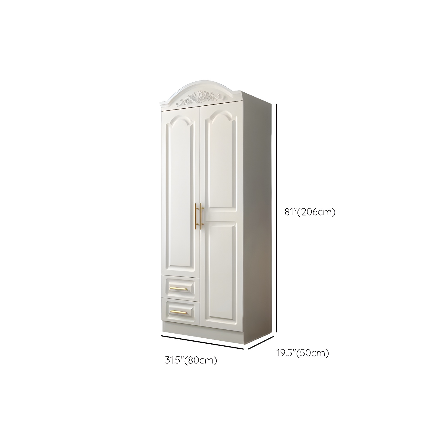 French Country Wardrobe Armoire White Wooden Wardrobe Cabinet - image 11