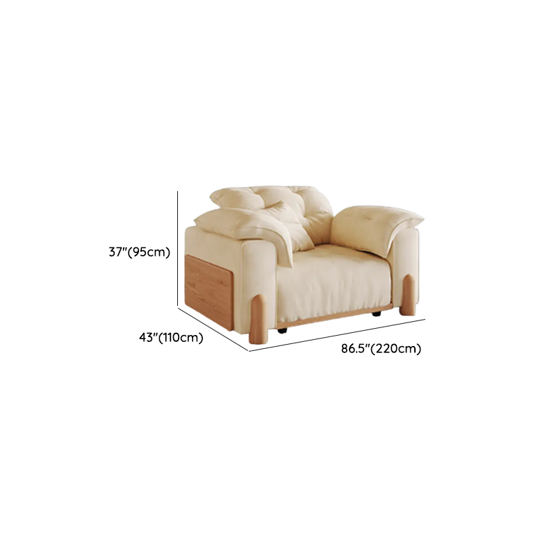 Modish Solid Color Scratch-durable Standard Sofa/Single Sofa in Off-White, Seats 4/2-seater/3 with 2 Pillows - image 15